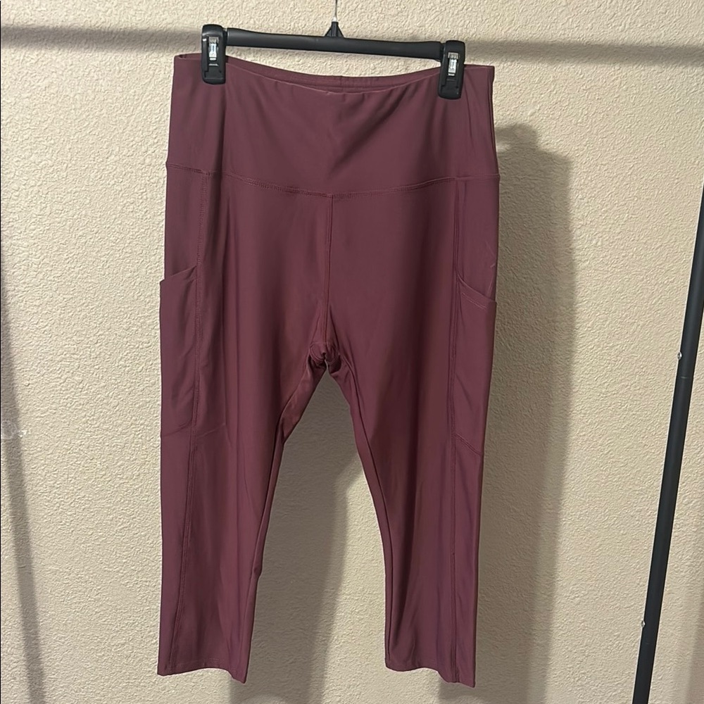 Burgundy High-Waisted Leggings